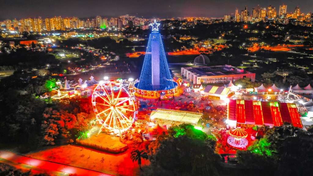 Christmas tree in amusement park